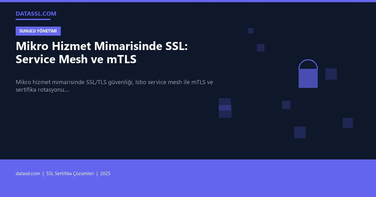 Mikro Hizmet Mimarisinde SSL: Service Mesh ve mTLS
