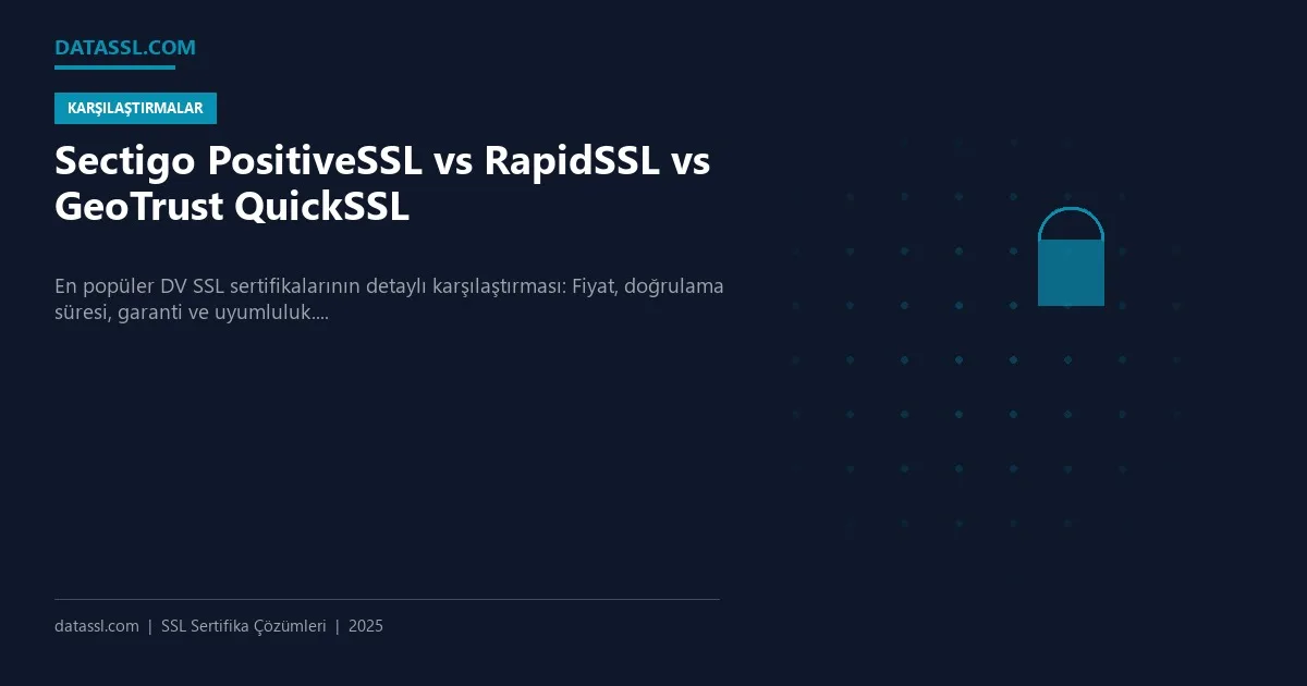 Sectigo PositiveSSL vs RapidSSL vs GeoTrust QuickSSL