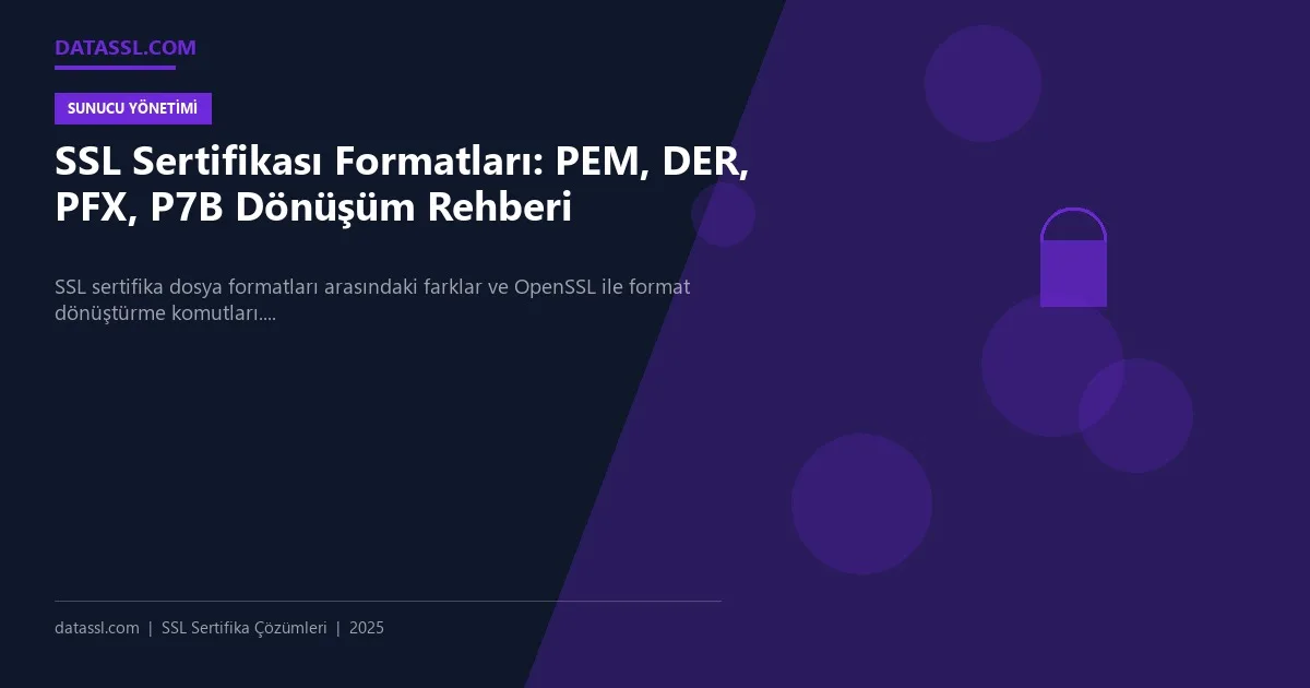 SSL Sertifikası Formatları: PEM, DER, PFX, P7B Dönüşüm Rehberi