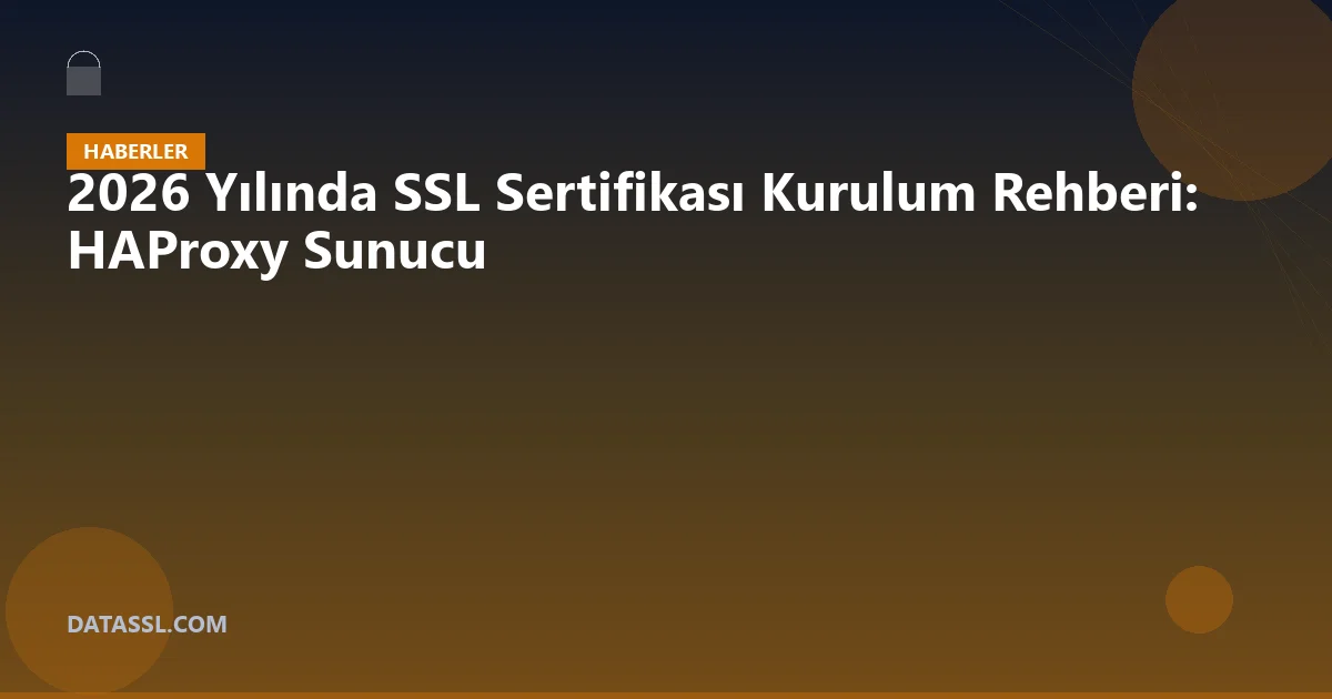 2026 Yılında SSL Sertifikası Kurulum Rehberi: HAProxy Sunucu