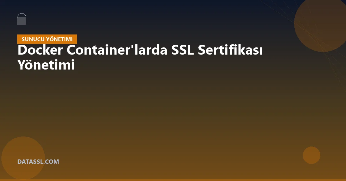 Docker Container'larda SSL Sertifikası Yönetimi