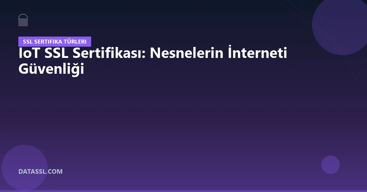 IoT SSL Sertifikası: Nesnelerin İnterneti Güvenliği