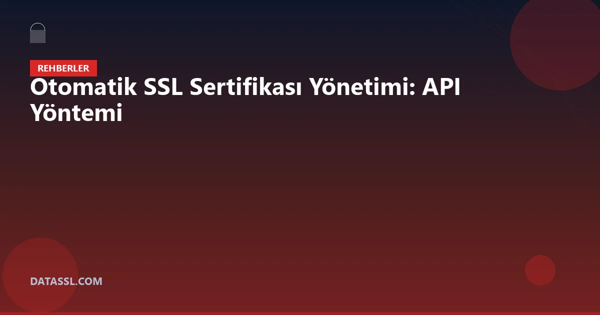 Otomatik SSL Sertifikası Yönetimi: API Yöntemi