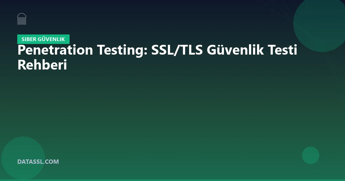 Penetration Testing: SSL/TLS Güvenlik Testi Rehberi