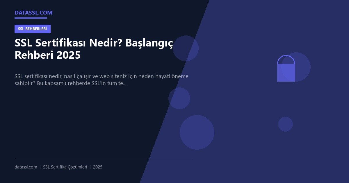 SSL Sertifikası Nedir? Başlangıç Rehberi 2025