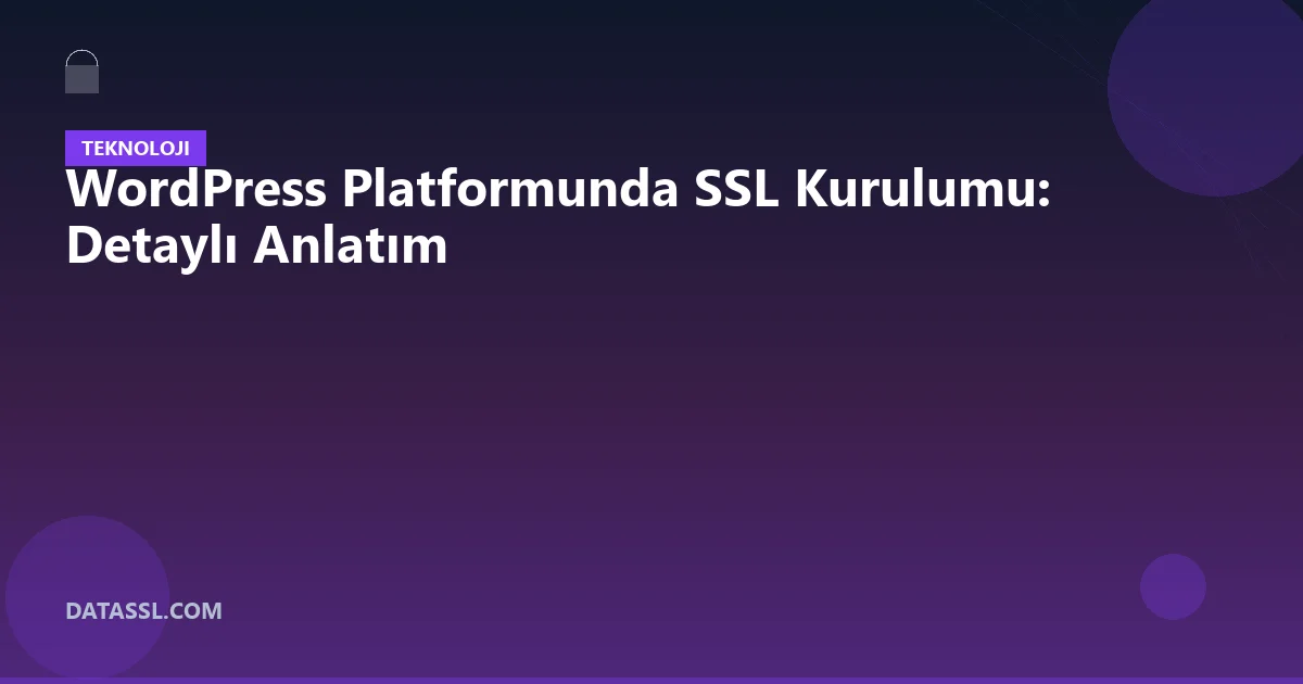 WordPress Platformunda SSL Kurulumu: Detaylı Anlatım